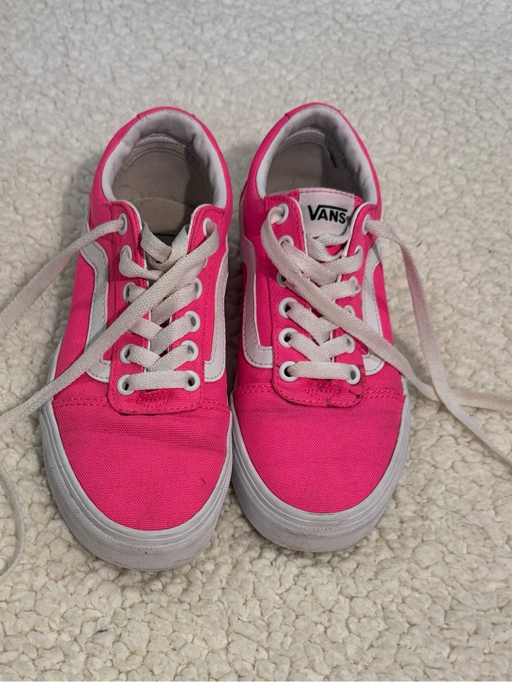 Women’s Vans Pink Canvas Low-Top Sneakers with White Details